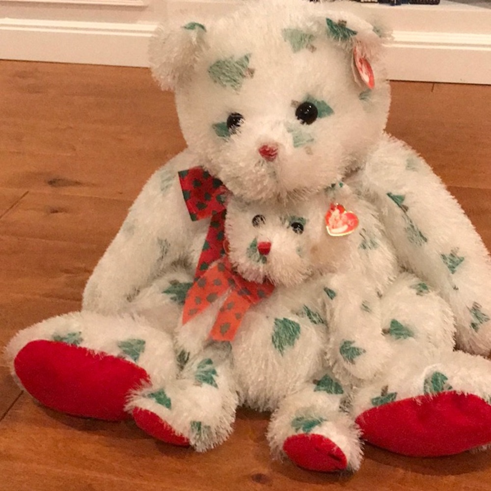 Ty Punkies Teddy Bear Christmas Jolly Santa Claws Tree 2005 Plush Stuffed